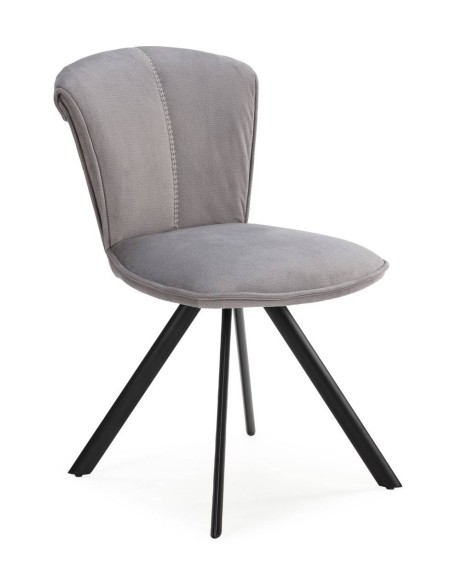 SILLA SIMBA DE DISEÑO, TELA Y METAL NEGRO.