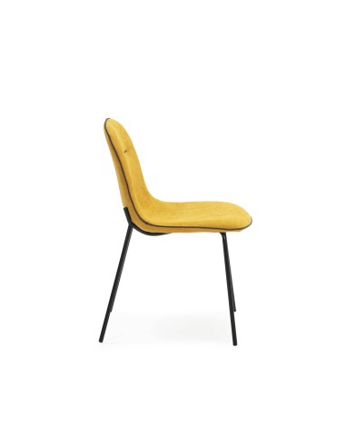 CADEIRA NENE DE DESIGN, TECIDO E METAL PRETO.