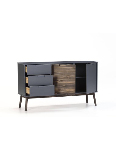 APARADOR NUSSA EM DESIGN INDUSTRIAL, CINZA ANT / CERA OSC.