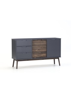 APARADOR NUSSA EM DESIGN INDUSTRIAL, CINZA ANT / CERA OSC.