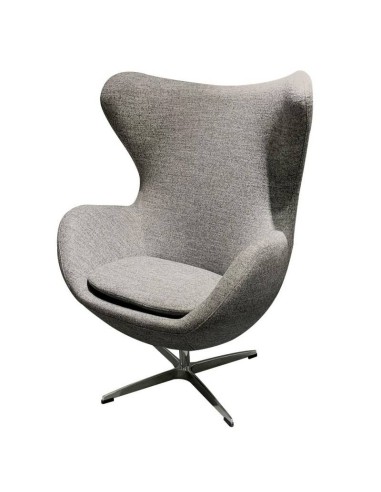 Poltrona Egg Cashmere cinza. Inspirado Por Arne Jacobsen