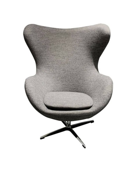 Poltrona Egg Cashmere cinza. Inspirado Por Arne Jacobsen