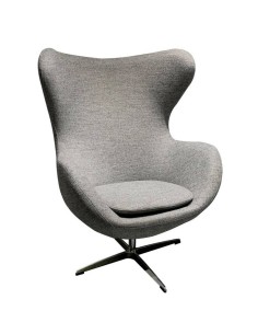 Poltrona Egg Cashmere cinza. Inspirado Por Arne Jacobsen