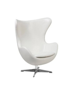 Sillón Egg similpiel blanca. Inspirado En Arne Jacobsen