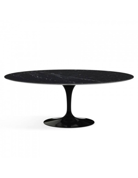 Mesa de jantar mármore preto TULIP 180x108, oval, fibra de vidro Mesa de jantar mármore preto TULIP 180x108, oval, fibra de vidro