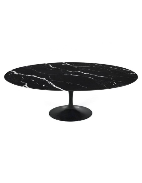 Mesa de comedor mármol negro TULIP 180x108, oval, fibra de vidrio Mesa de comedor mármol negro TULIP 180x108, oval, fibra de vidrio