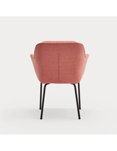 TEULAT SILLA DE DISEÑO SADIRA, TEJIDO CORAL Y METAL NEGRO