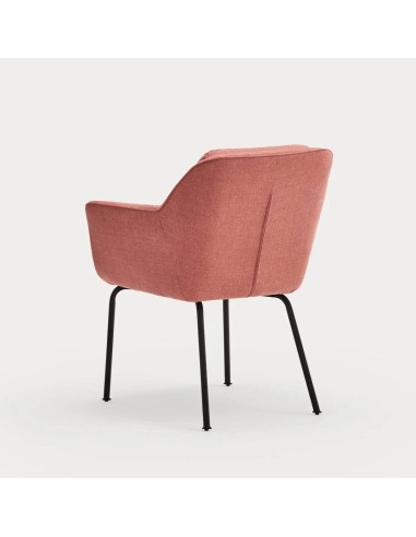 TEULAT SILLA DE DISEÑO SADIRA, TEJIDO CORAL Y METAL NEGRO