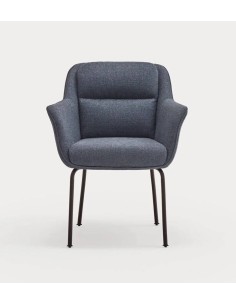 TEULAT CADEIRA DE DESIGN SADIRA, TECIDO AZUL E METAL PRETO 2