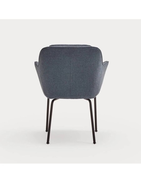 TEULAT CADEIRA DE DESIGN SADIRA, TECIDO AZUL E METAL PRETO