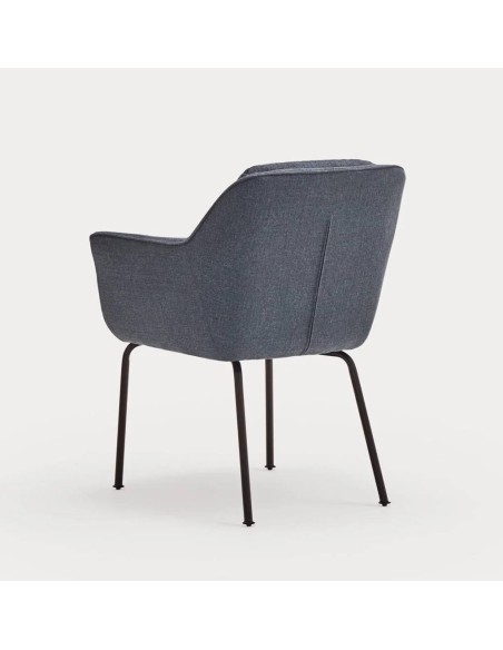 TEULAT CADEIRA DE DESIGN SADIRA, TECIDO AZUL E METAL PRETO