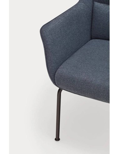 TEULAT CADEIRA DE DESIGN SADIRA, TECIDO AZUL E METAL PRETO