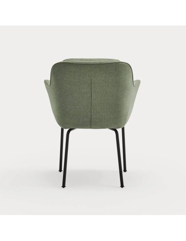 TEULAT SILLA DE DISEÑO SADIRA, TEJIDO VERDE Y METAL NEGRO