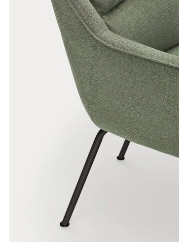 TEULAT SILLA DE DISEÑO SADIRA, TEJIDO VERDE Y METAL NEGRO