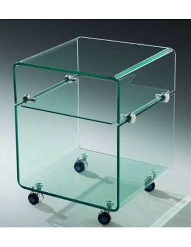 Tabela lateral com design minimalista Folki 40 x 40, cristal
