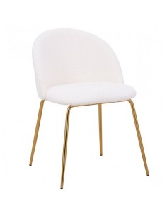 Silla TEDDY, patas doradas, tapizado Lana.