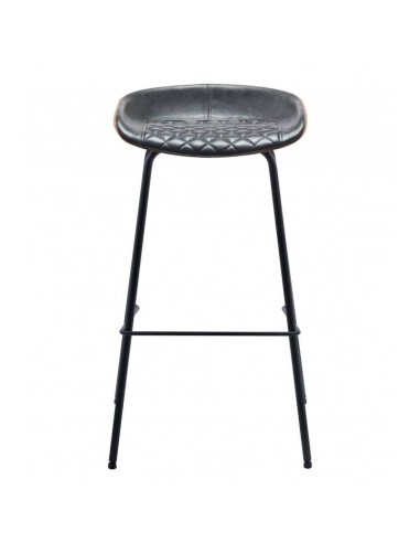 Tamborete MARCK, metal, similpele marrom, preto.