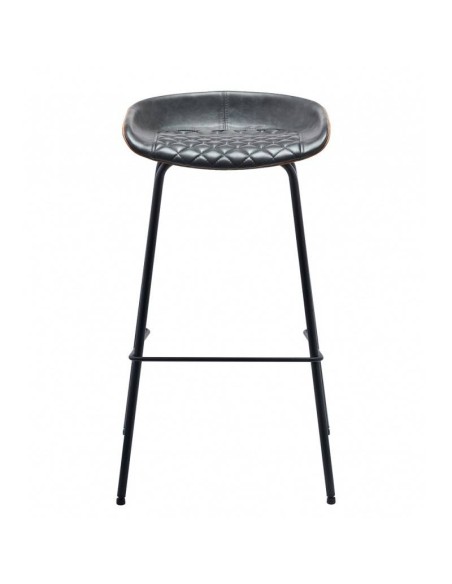 Tamborete MARCK, metal, similpele marrom, preto. Tamborete MARCK, metal, similpele marrom, preto.