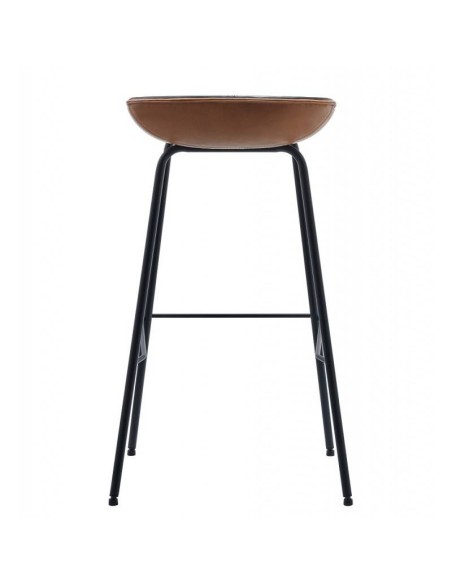 Tamborete MARCK, metal, similpele marrom, preto. Tamborete MARCK, metal, similpele marrom, preto.
