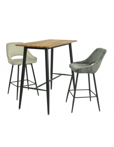 Mesa INTRA, alta, metal, tampo vintage, 120 x 60 cm.