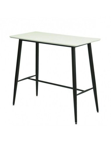 Mesa INTRA, alta, metal, tampo branco, 120 x 60 cm.