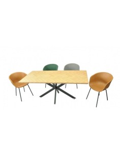 Mesa TORENTO 180, metal, preto, top decor, 180 x 90 cm. 2