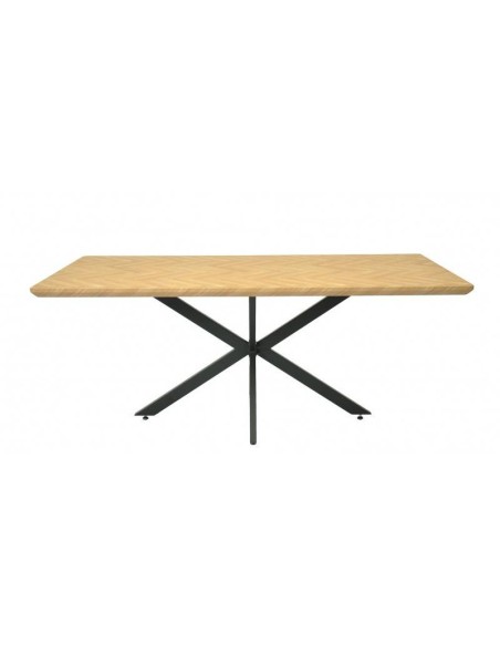Mesa TORENTO 180, metal, negro, tapa decor,180 x 90 cms.