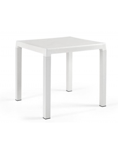 Mesa TADI, polipropileno branco, 80 x 80 cm.