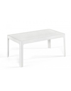 Mesa LLib, baixa, polipropileno branco, 90 x 50 cm.