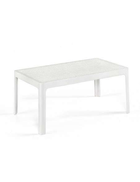 Mesa LLib, baixa, polipropileno branco, 90 x 50 cm.