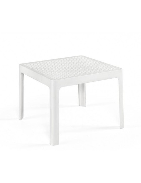 Mesa LLIB, baixa, polipropileno branco, 50 x 50 cm.