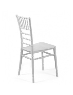 Silla de diseño  AVARICHI, apilable polipropileno blanco. 2