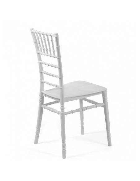 Silla de diseño  AVARICHI, apilable polipropileno blanco.
