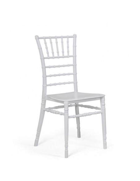 Cadeira de design AVARICHI, empilhável polipropileno branco.