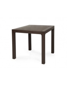 Mesa TROPICAL, polipropileno castanho chocolate, 80 x 80 cm.