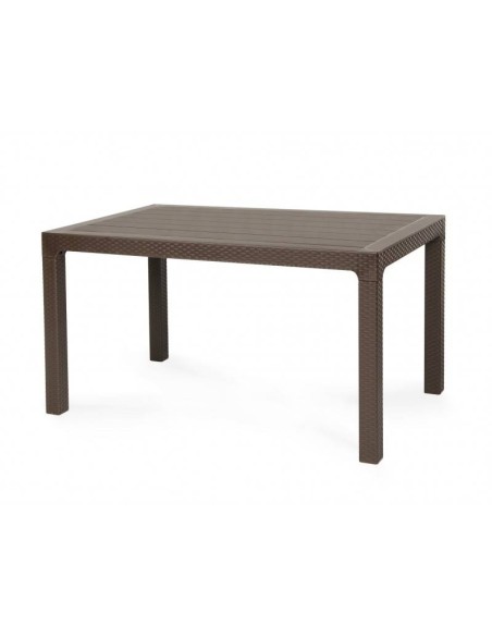 Mesa TROPICAL, polipropileno marrón chocolate, 140 x 80 cms.