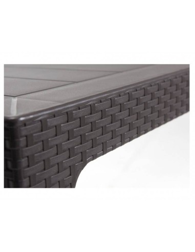 Mesa TROPICAL, polipropileno marrón chocolate, 150 x 90 cms.