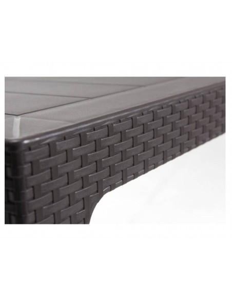 Mesa TROPICAL, polipropileno marrón chocolate, 150 x 90 cms.