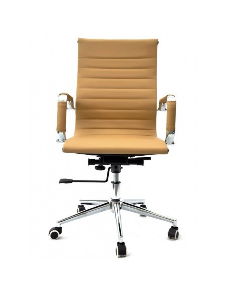 Sillón de oficina EAM, gas, basculante profundo, similpiel marrón