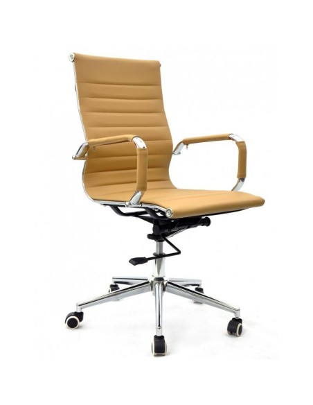 Sillón de oficina EAM, gas, basculante profundo, similpiel marrón