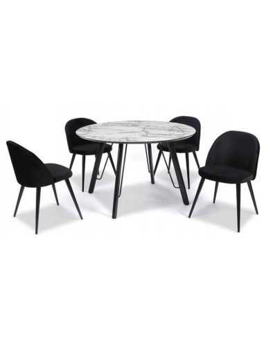 Mesa GIO, metal, tapa DM imitación mármol, 120 cms de diámetro.