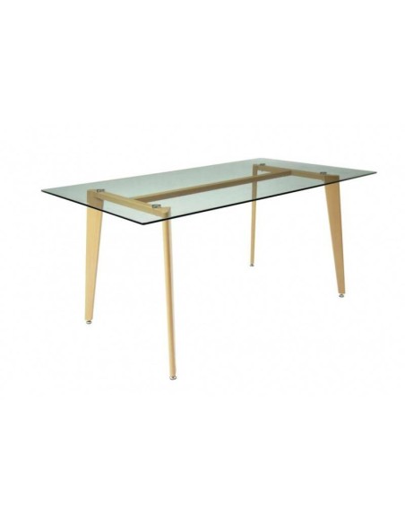 Mesa PEYA, metal, cristal templado, 160 x 90 cms.