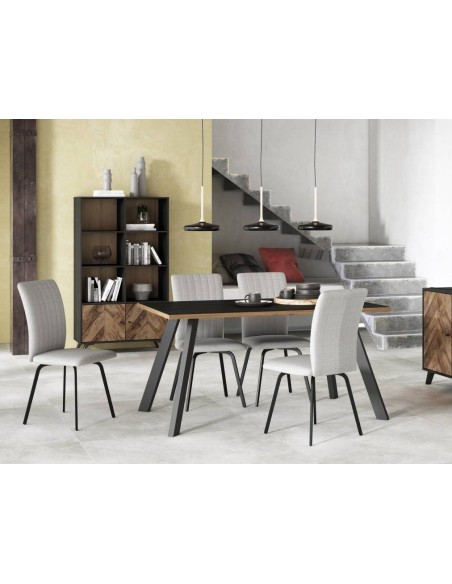 MESA DE JANTAR UOMO 160X90 MELAMINA/CANTO NOGUEIRA.