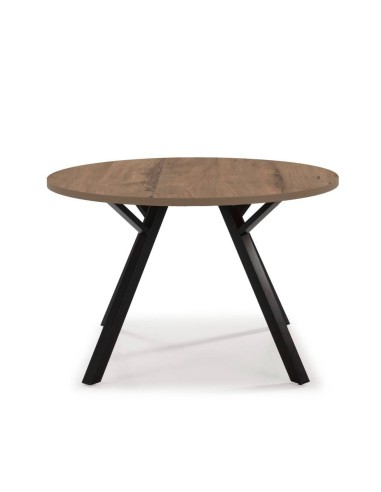 MESA redonda BENY 120, nogueira, metal preto