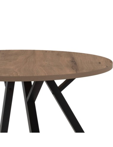 MESA redonda BENY 120, nogueira, metal preto