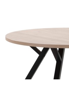 MESA REDONDA BENY 120, NATURAL, metal NEGRO 2