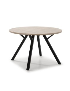 MESA REDONDA BENY 120, NATURAL, metal NEGRO