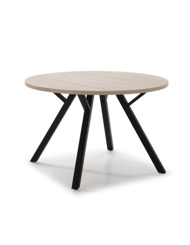 MESA REDONDA BENY 120, NATURAL, metal NEGRO
