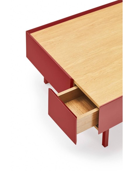 Teulat Mesa de centro Arista 110x60, carvalho, lacado Bordeaux.