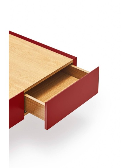 Teulat Mesa de centro Arista 110x60, carvalho, lacado Bordeaux.